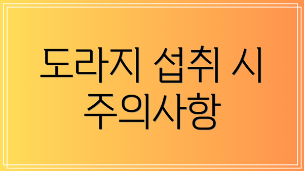 도라지 섭취 시 주의사항