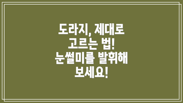 도라지, 제대로 고르는 법!  눈썰미를 발휘해 보세요!