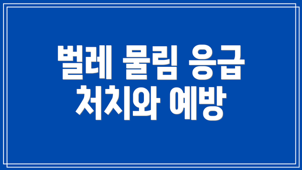 벌레 물림 응급 처치와 예방