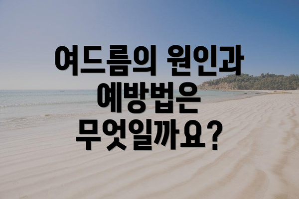 여드름의 원인과 예방법은 무엇일까요?