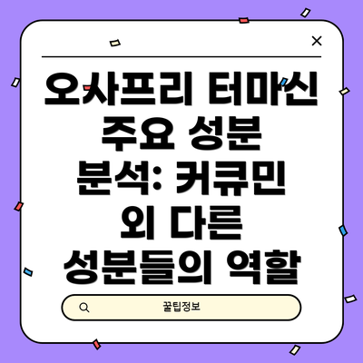 오사프리 터마신 주요 성분 분석: 커큐민 외 다른 성분들의 역할