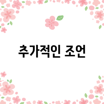 추가적인 조언