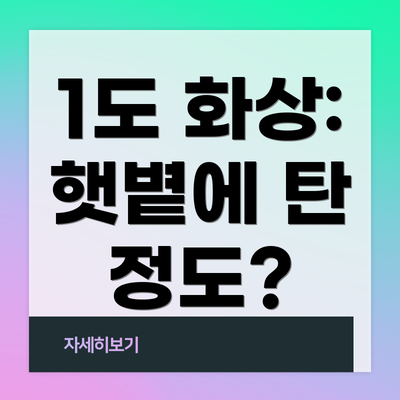 1도 화상: 햇볕에 탄 정도?