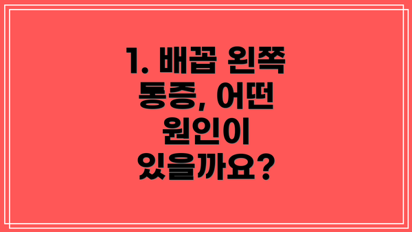 1. 배꼽 왼쪽 통증, 어떤 원인이 있을까요?