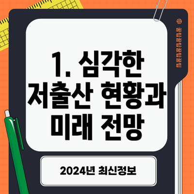1. 심각한 저출산 현황과 미래 전망