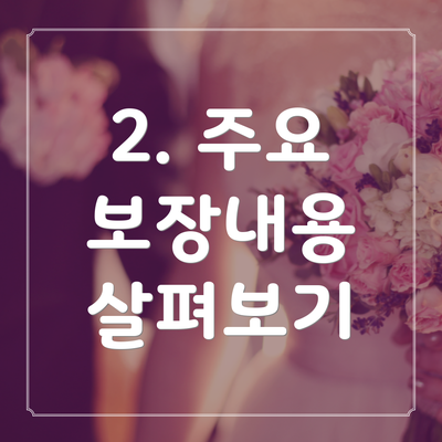 2. 주요 보장내용 살펴보기