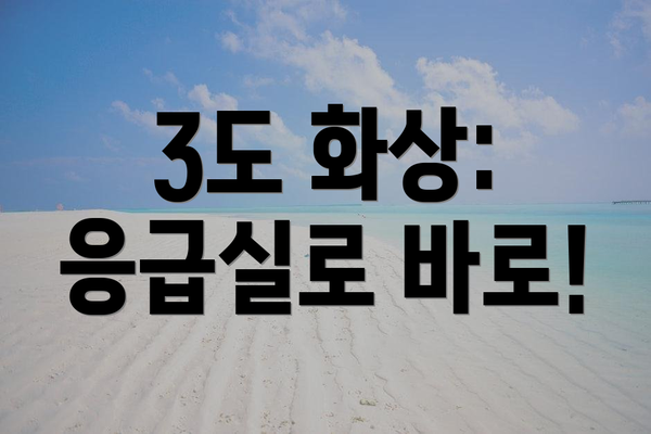 3도 화상: 응급실로 바로!