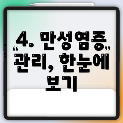 4. 만성염증 관리, 한눈에 보기