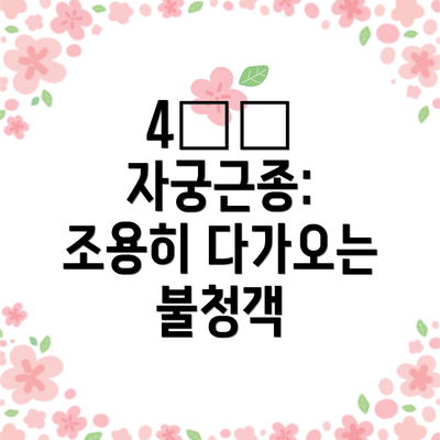 4️⃣ 자궁근종: 조용히 다가오는 불청객