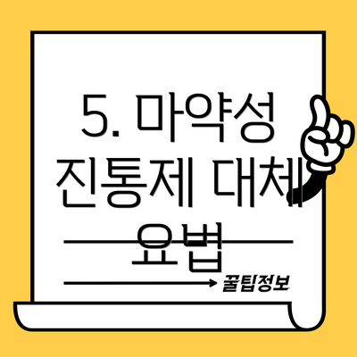 5. 마약성 진통제 대체 요법