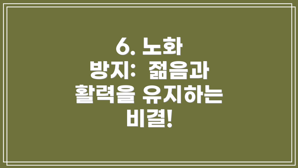 6. 노화 방지:  젊음과 활력을 유지하는 비결!