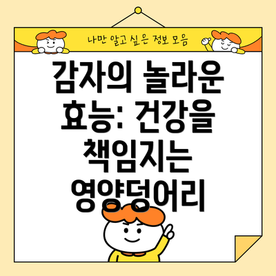 감자의 놀라운 효능: 건강을 책임지는 영양덩어리