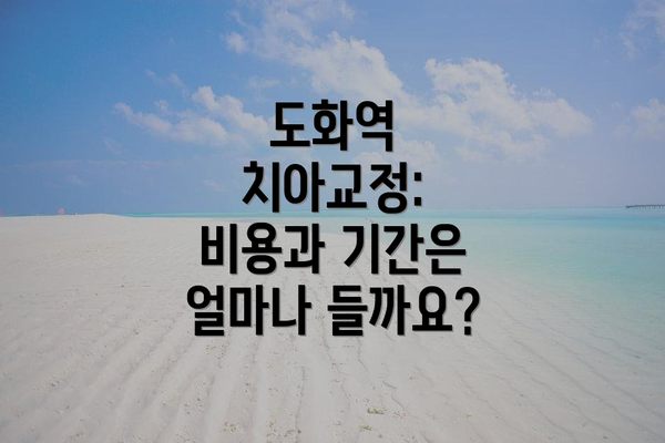도화역 치아교정: 비용과 기간은 얼마나 들까요?