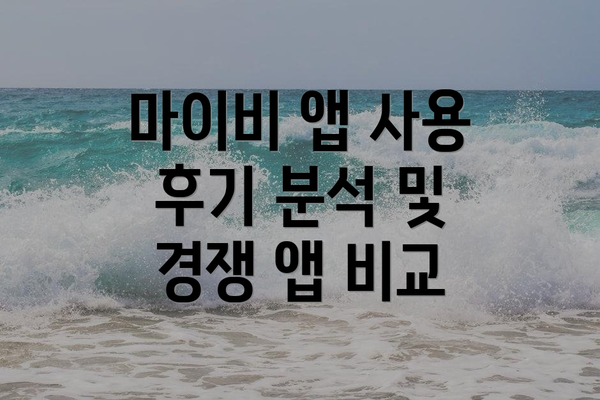 마이비 앱 사용 후기 분석 및 경쟁 앱 비교