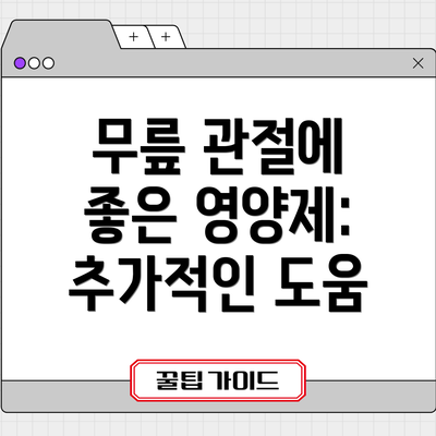 무릎 관절에 좋은 영양제: 추가적인 도움