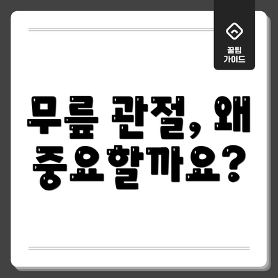 무릎 관절, 왜 중요할까요?