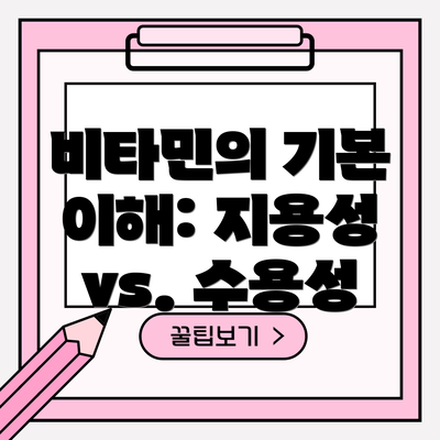 비타민의 기본 이해: 지용성 vs. 수용성