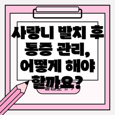 사랑니 발치 후 통증 관리, 어떻게 해야 할까요?