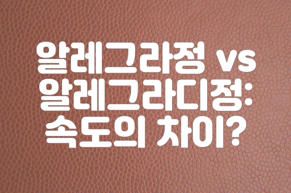 알레그라정 vs 알레그라디정: 속도의 차이?