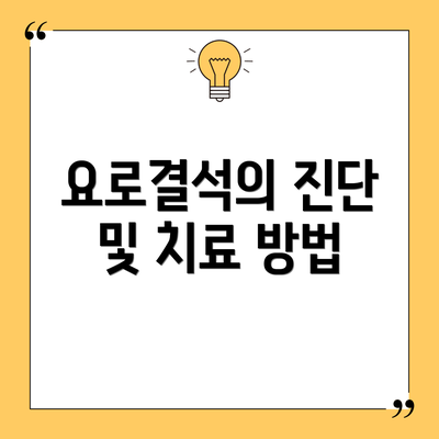 요로결석의 진단 및 치료 방법