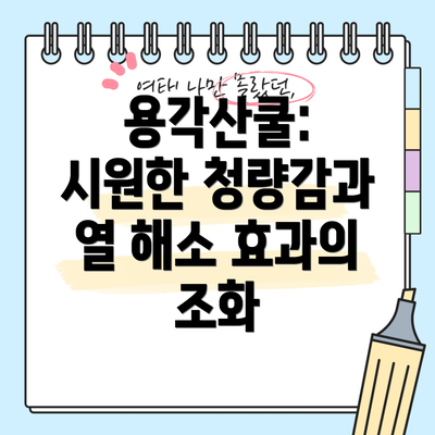 용각산쿨:  시원한 청량감과 열 해소 효과의 조화