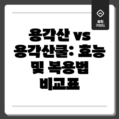 용각산 vs 용각산쿨: 효능 및 복용법 비교표