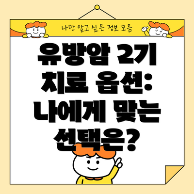 유방암 2기 치료 옵션: 나에게 맞는 선택은?