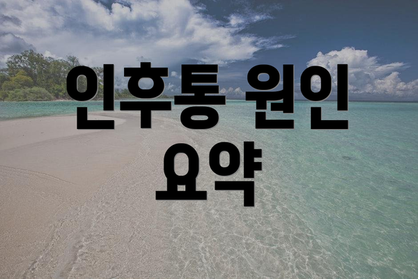 인후통 원인 요약