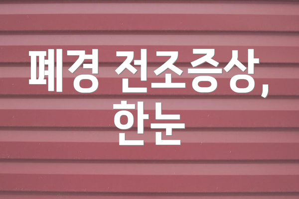 폐경 전조증상, 한눈