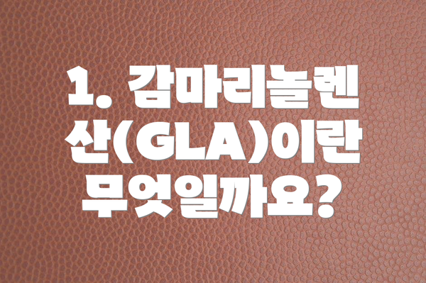 1. 감마리놀렌산(GLA)이란 무엇일까요?