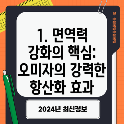 1. 면역력 강화의 핵심: 오미자의 강력한 항산화 효과