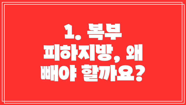 1. 복부 피하지방, 왜 빼야 할까요?