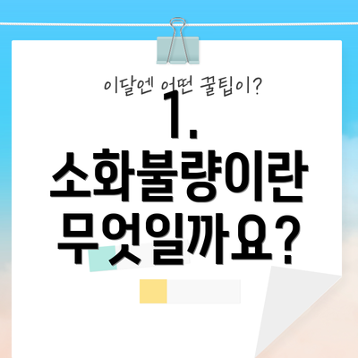 1. 소화불량이란 무엇일까요?