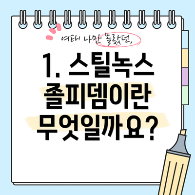 1. 스틸녹스 졸피뎀이란 무엇일까요?