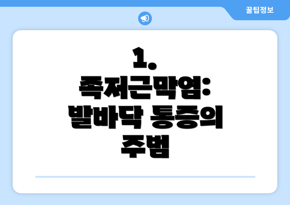 1. 족저근막염: 발바닥 통증의 주범