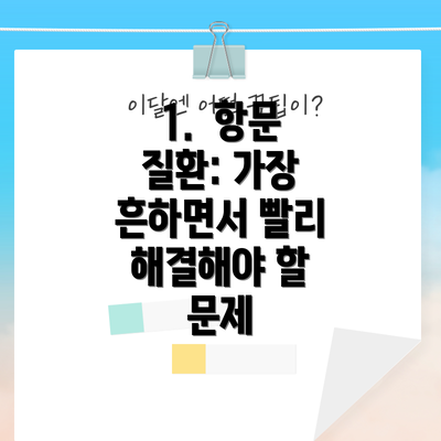 1.  항문 질환: 가장 흔하면서 빨리 해결해야 할 문제