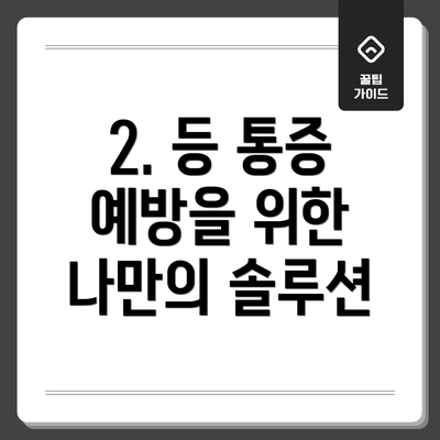2. 등 통증 예방을 위한 나만의 솔루션