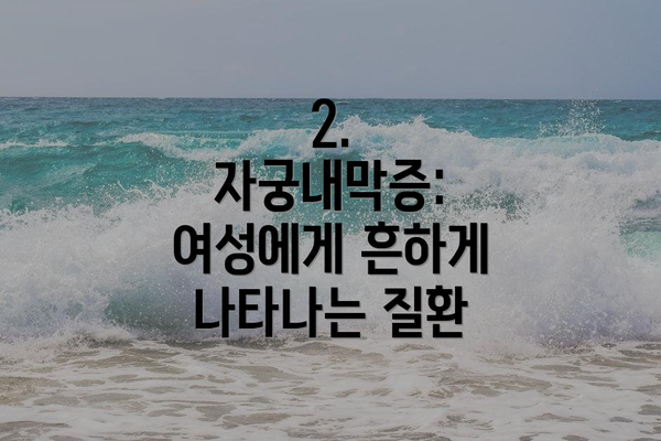 2. 자궁내막증: 여성에게 흔하게 나타나는 질환