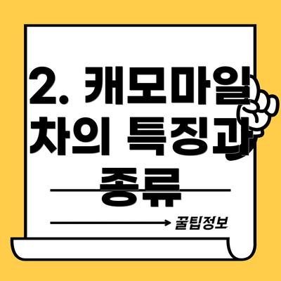 2. 캐모마일 차의 특징과 종류