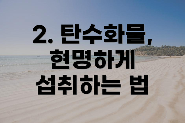 2. 탄수화물, 현명하게 섭취하는 법