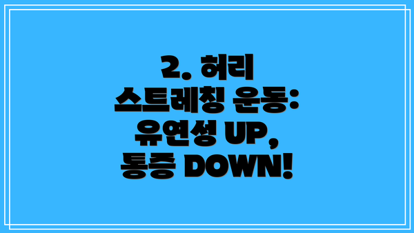 2. 허리 스트레칭 운동: 유연성 UP, 통증 DOWN!