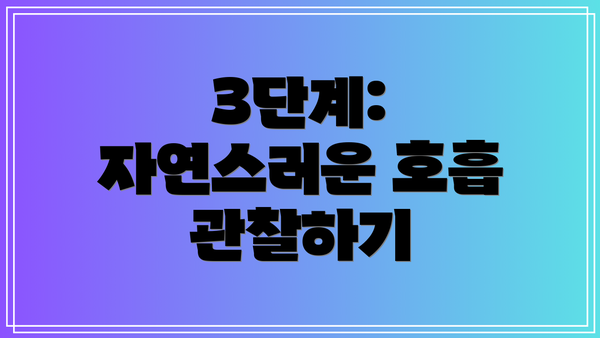 3단계: 자연스러운 호흡 관찰하기