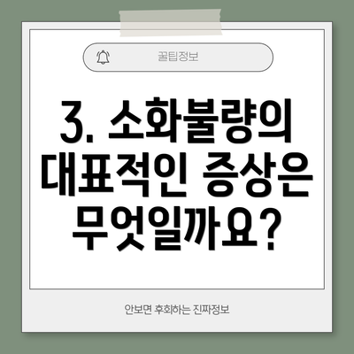 3. 소화불량의 대표적인 증상은 무엇일까요?
