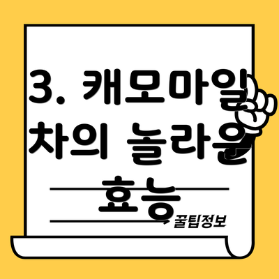 3. 캐모마일 차의 놀라운 효능