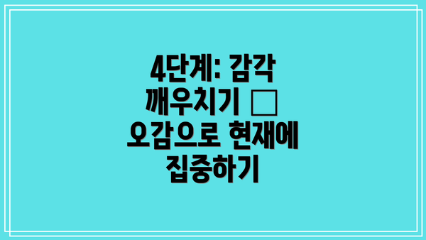 4단계: 감각 깨우치기 – 오감으로 현재에 집중하기