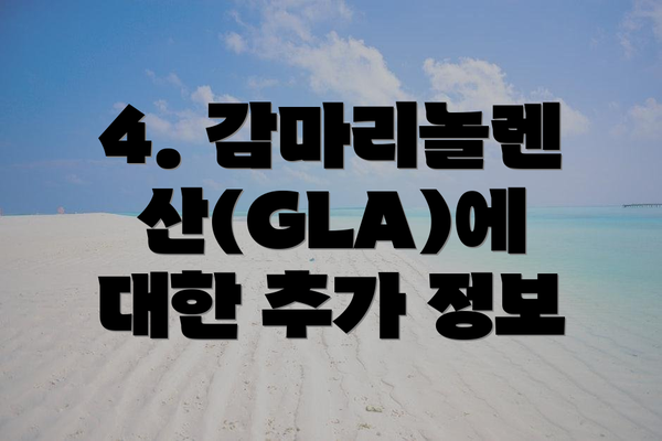 4. 감마리놀렌산(GLA)에 대한 추가 정보