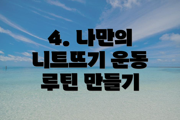 4. 나만의 니트뜨기 운동 루틴 만들기