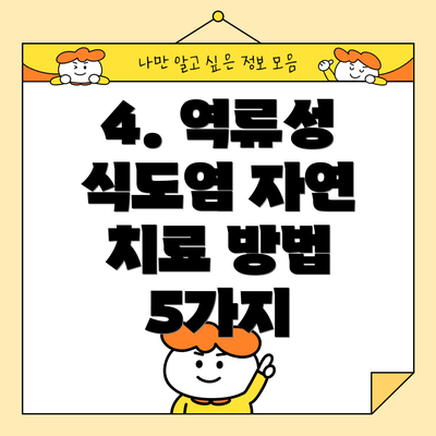 4. 역류성 식도염 자연 치료 방법 5가지