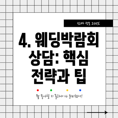 4. 웨딩박람회 상담: 핵심 전략과 팁