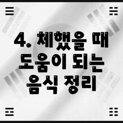 4. 체했을 때 도움이 되는 음식 정리
